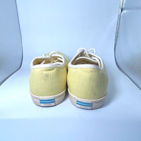 Toms Yellow Canvas Sneakers Womens Size 6 Casual Lace-Up Shoes - Picture 4 of 5